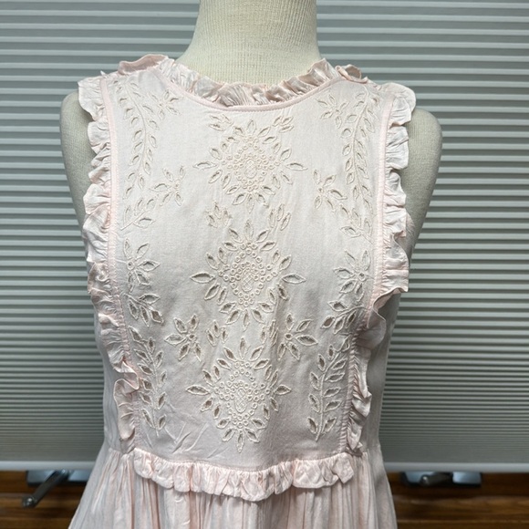 Paul & Joe Sister NWT Baby Rose Pink Eyelet Ruffle Backless Mini Dress - Picture 3 of 13